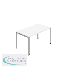 Jemini One Person Bench Desk 1400x800mm White/Silver KF800663