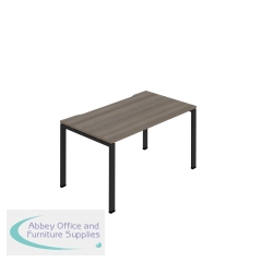 Jemini One Person Bench Desk 1600x800mm Grey Oak/Black KF800671