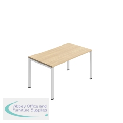 Jemini One Person Bench Desk 1600x800mm Nova Oak/White KF800677