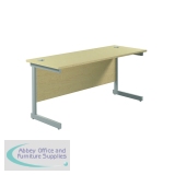 Jemini Single Rectangular Desk 1600x600x730mm Maple/Silver KF800682