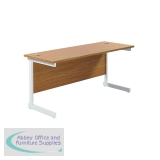 Jemini Single Rectangular Desk 1800x600x730mm Nova Oak/White KF800840