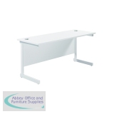 Jemini Single Rectangular Desk 1800x600x730mm White/White KF800856