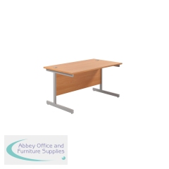 Jemini Single Rectangular Desk 1200x800x730mm Beech/Silver KF801008
