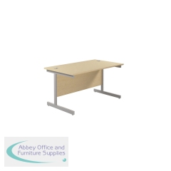 Jemini Single Rectangular Desk 1200x800x730mm Maple/Silver KF801049