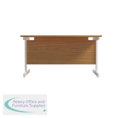 Jemini Single Rectangular Desk 1200x800x730mm Nova Oak/White KF801083