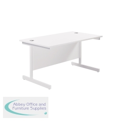 Jemini Single Rectangular Desk 1200x800x730mm White/White KF801099