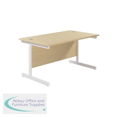 Jemini Single Rectangular Desk 1200x800x730mm Maple/White KF801104