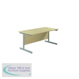 Jemini Single Rectangular Desk 1600x800x730mm Maple/Silver KF801285