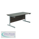 Jemini Single Rectangular Desk 1600x800x730mm Dark Walnut/Silver KF801291