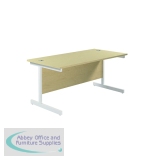 Jemini Single Rectangular Desk 1600x800x730mm Maple/White KF801347