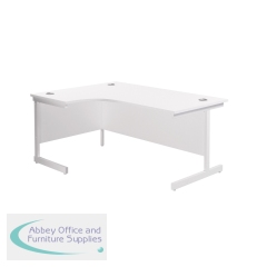 Jemini Radial Left Hand Cantilever Desk 1600x1200x730mm Nova Oak/White KF801874