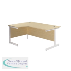 Jemini Radial Left Hand Cantilever Desk 1600x1200x730mm Maple/White KF801880