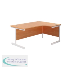 Jemini Radial Right Hand Cantilever Desk 1600x1200x730mm Beech/White KF801901