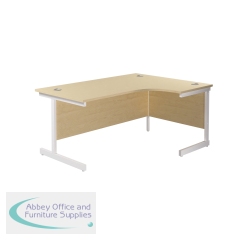 Jemini Radial Right Hand Cantilever Desk 1600x1200x730mm Maple/White KF801942