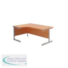 Jemini Radial Left Hand Cantilever Desk 1800x1200x730mm Beech/Silver KF801964