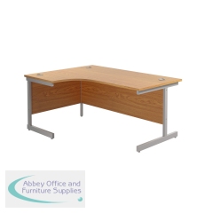 Jemini Radial Left Hand Cantilever Desk 1800x1200x730mm Nova Oak/Silver KF801986