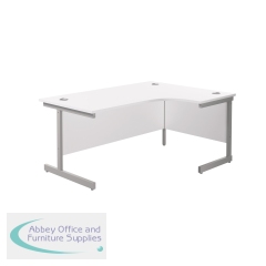 Jemini Radial Right Hand Cantilever Desk 1800x1200x730mm White/Silver KF802051