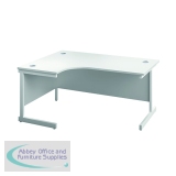 First Radial Left Hand Desk 1800x1200x730mm White/White KF803218