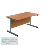First Rectangular Cantilever Desk 1200x800x730mm Nova Oak/Silver KF803324