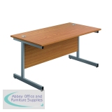First Rectangular Cantilever Desk 1600x800x730mm Nova Oak/Silver KF803447
