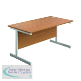 First Rectangular Cantilever Desk 1600x800x730mm Nova Oak/White KF803478