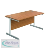 First Rectangular Cantilever Desk 1800x800x730mm Nova Oak/White KF803539