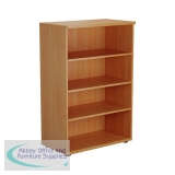 First 3 Shelf Wooden Bookcase 800x450x1200mm Beech KF803652