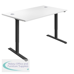 First Economy Single Motor Sit/Stand Desk 1200x800x705-1220mm White/Black KF803795