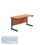Jemini Rectangular Single Upright Cantilever Desk 1200x600x730mm Beech/Black KF803850