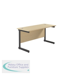 Jemini Rectangular Single Upright Cantilever Desk 1200x600x730mm Maple/Black KF803898