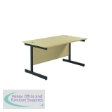 Jemini Rectangular Single Upright Cantilever Desk 1200x800x730mm Maple/Black KF803966