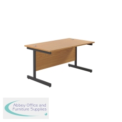 Jemini Rectangular Single Upright Cantilever Desk 1200x800x730mm Nova Oak/Black KF803973