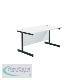 Jemini Rectangular Single Upright Cantilever Desk 1200x800x730mm White/Black KF803980