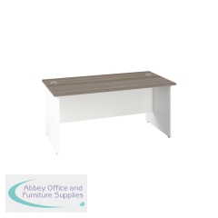 Jemini Rectangular Panel End Desk 1400x800x730mm Grey Oak KF804710