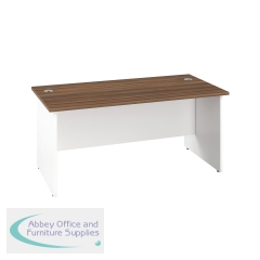 Jemini Rectangular Panel End Desk 1600x800x730mm Dark Walnut KF804819