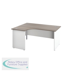 Jemini Switch Radial Left Hand Desk 1600x1200x730mm Grey Oak KF805373