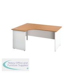 Jemini Switch Radial Left Hand Desk 1600x1200x730mm Nova Oak KF805380