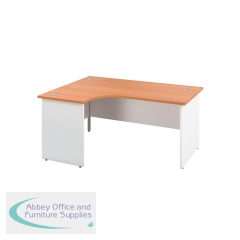 Jemini Switch Radial Left Hand Desk 1800x1200x730mm Beech/White KF805489