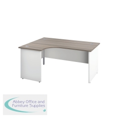 Jemini Switch Radial Left Hand Desk 1800x1200x730mm Grey Oak KF805496