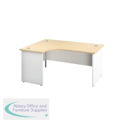 Jemini Switch Radial Left Hand Desk 1800x1200x730mm Maple/White KF805526