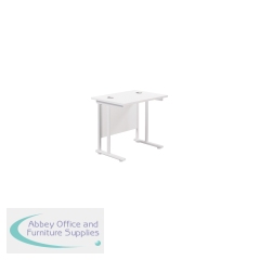 Jemini Rectangular Cantilever Desk 800x600x730mm White/White KF806172