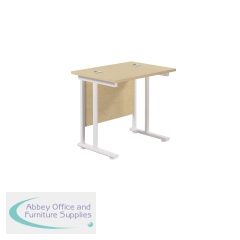 Jemini Rectangular Cantilever Desk 800x600x730mm Maple/White KF806189