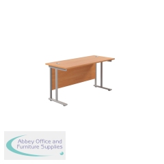 Jemini Rectangular Cantilever Desk 1200x600x730mm Beech/Silver KF806202