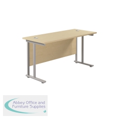 Jemini Rectangular Cantilever Desk 1200x600x730mm Maple/Silver KF806240