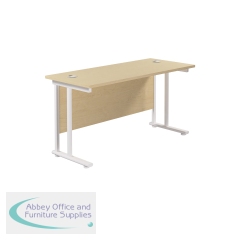 Jemini Rectangular Cantilever Desk 1200x600x730mm Maple/White KF806301