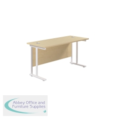Jemini Rectangular Cantilever Desk 1400x600x730mm Maple/White KF806424