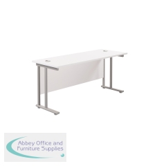 Jemini Rectangular Cantilever Desk 1800x600x730mm White/Silver KF806592