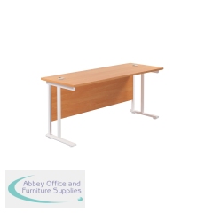 Jemini Rectangular Cantilever Desk 1800x600x730mm Beech/White KF806622