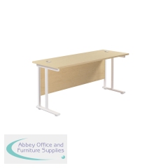 Jemini Rectangular Cantilever Desk 1800x600x730mm Maple/White KF806660