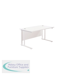 Jemini Rectangular Cantilever Desk 1200x800x730mm White/White KF806899